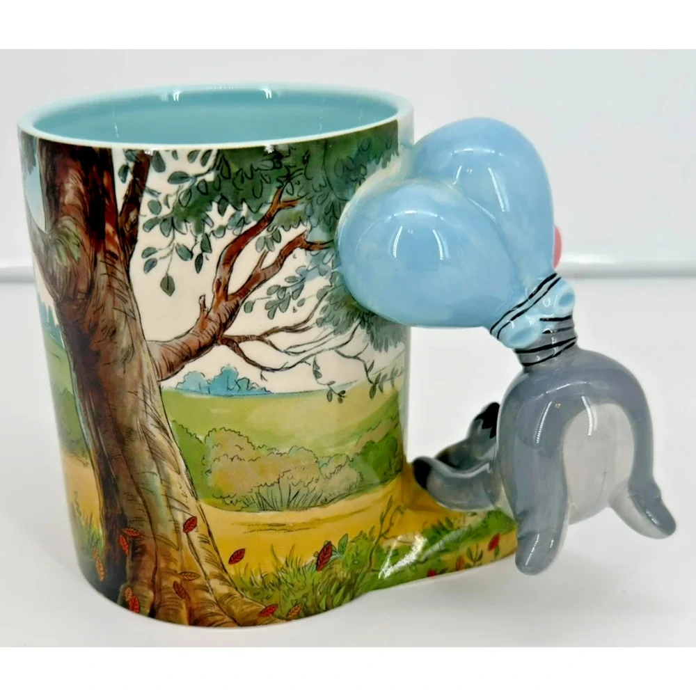 Disney Parks Winnie the Pooh Mug Cup Piglet Pooh Tigger with Eeyore Handle - Picture 4 of 9